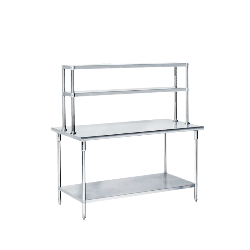 BÀN INOX CÓ KỆ TRÊN