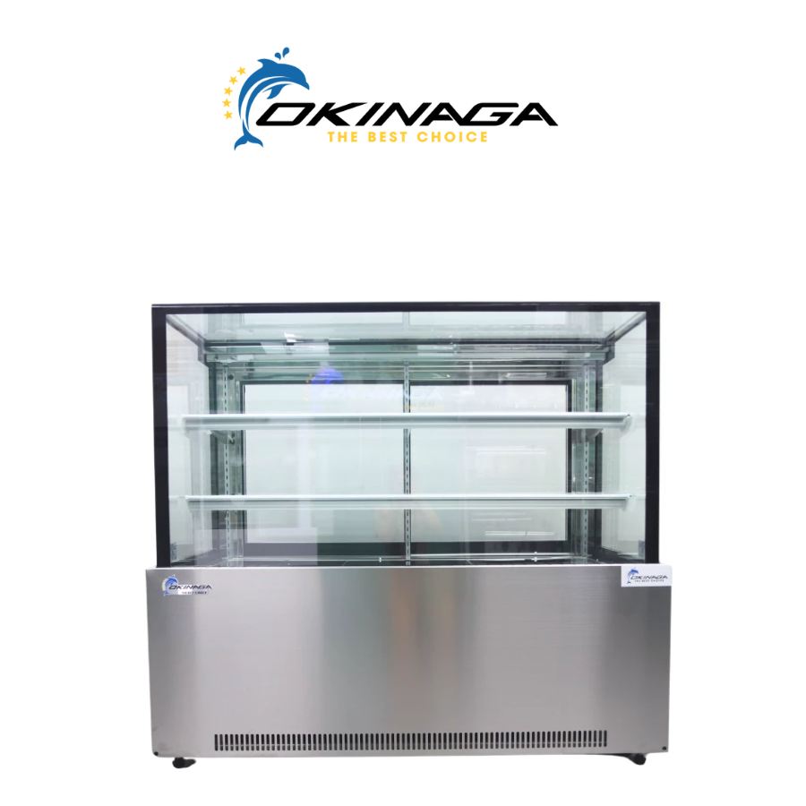 TỦ TRƯNG BÀY BÁNH 1M5 OKINAGA (TRẮNG, ĐEN, INOX)