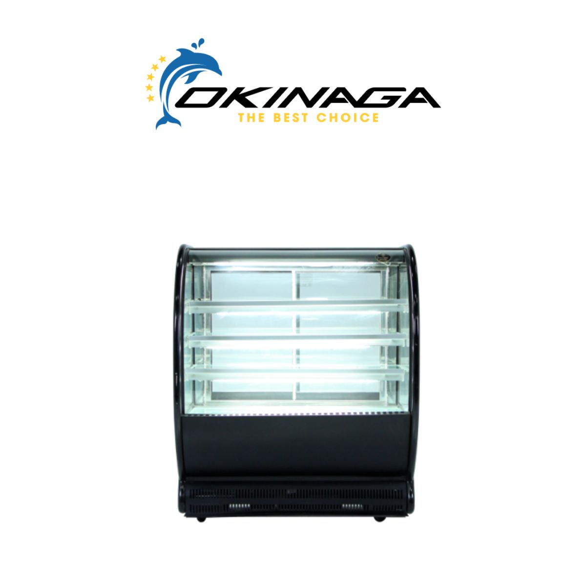 TỦ TRƯNG BÀY BÁNH KÍNH CONG OKINAGA CSD-90CG
