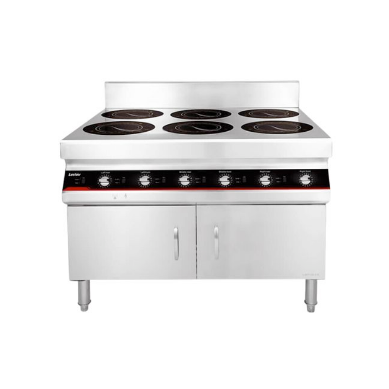 BẾP ĐIỆN TỪ CÔNG NGHIỆP 6 HỌNG HỘC TỦ LESTOV LT-B300IV-B135