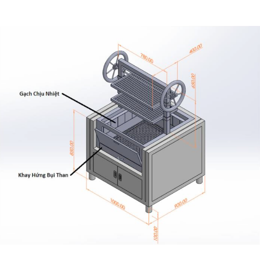 Lò nướng than inox 304 cao cấp – Nhận thiết kế theo yêu cầu