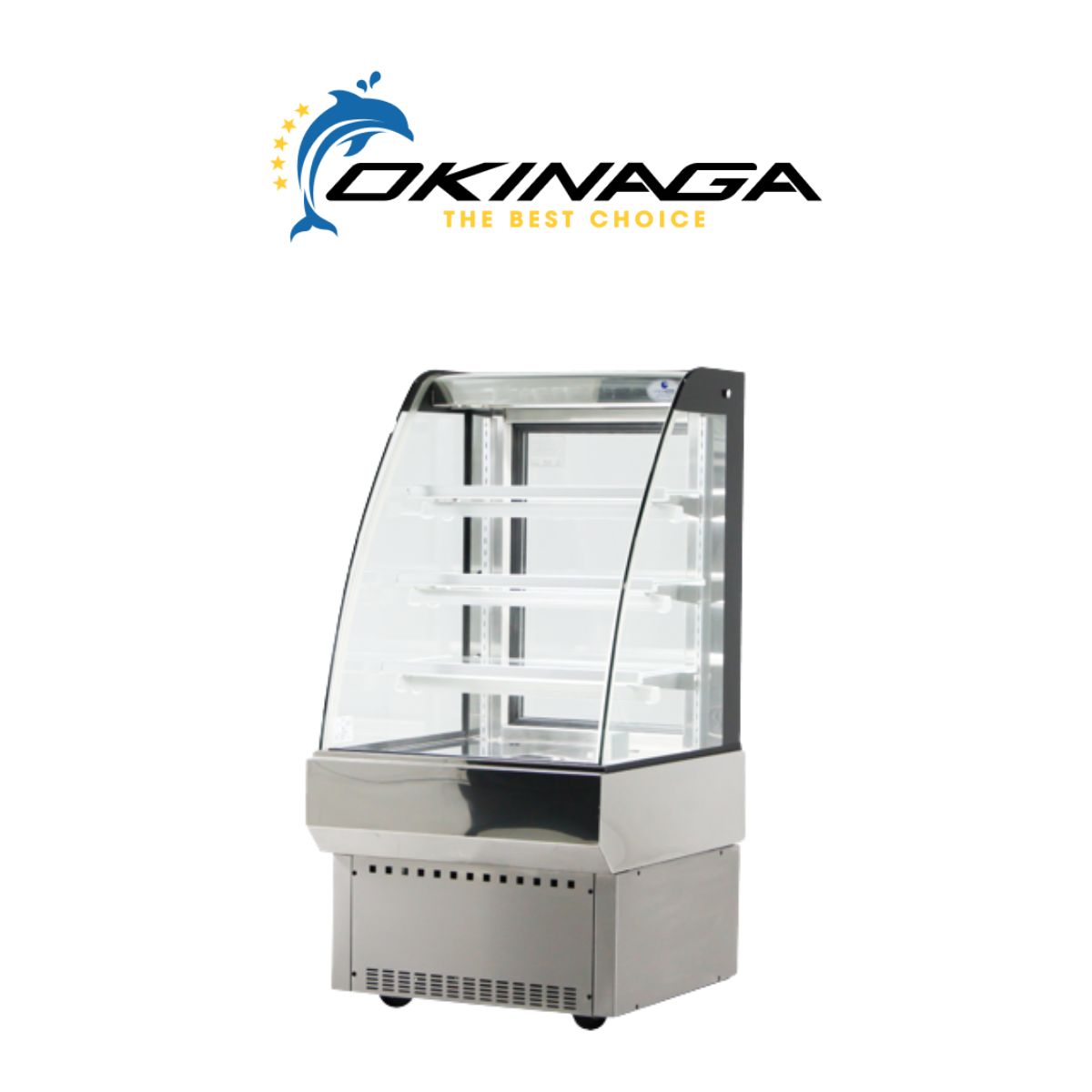 TỦ TRƯNG BÀY BÁNH KÍNH CONG OKINAGA SRCD–90