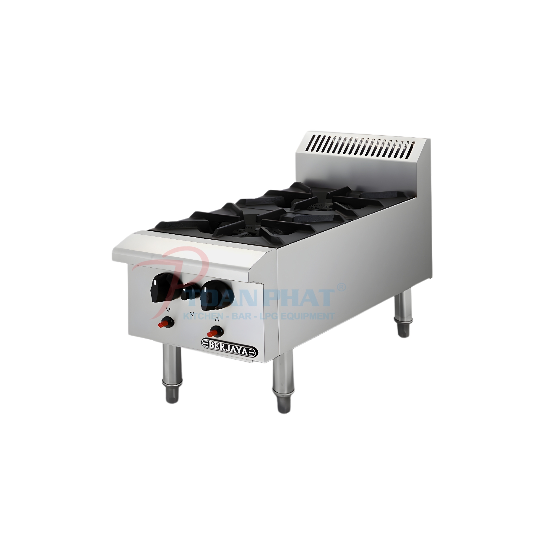 BẾP ÂU 2 HỌNG DỌC DÙNG GAS BERJAYA OB2-17