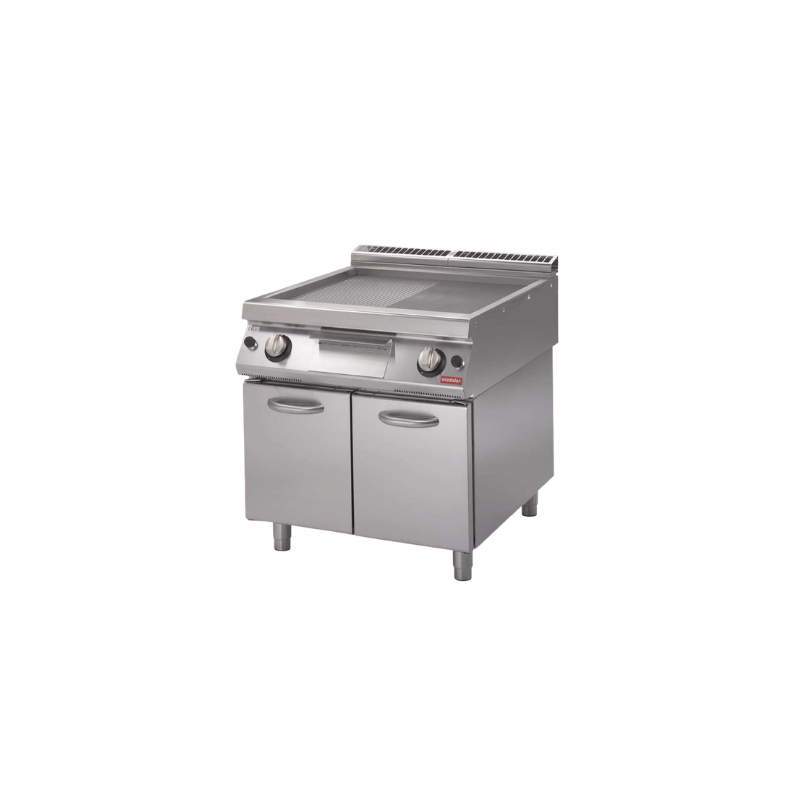 BẾP CHIÊN NỬA PHẲNG NỬA NHÁM CÓ TỦ BÊN DƯỚI MODULAR PK 90/80FTRGS-P