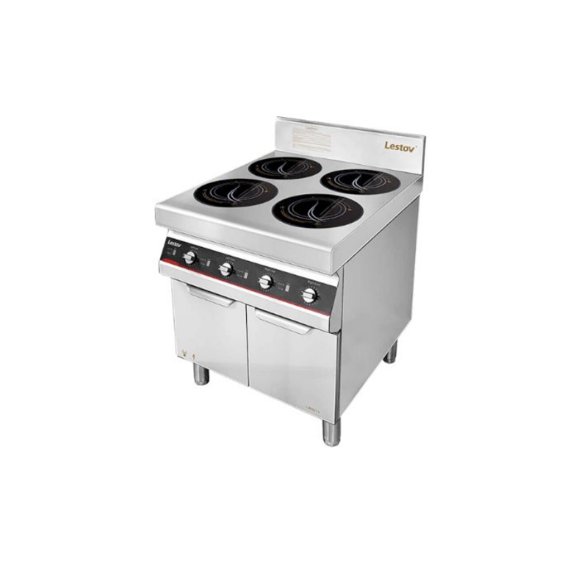 BẾP ĐIỆN TỪ CÔNG NGHIỆP 4 HỌNG HỘC TỦ LESTOV LT-B300IV-B135