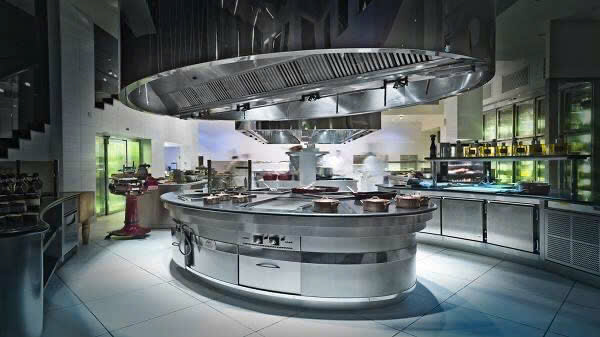 Bếp nóng nhà hàng khu chế biến mở inox 304 Thành Vinh